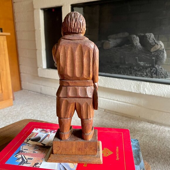 Vintage Wood Carved Man Figure Farmer Peasant Primitive Rustic Folk Art - Picture 4 of 10